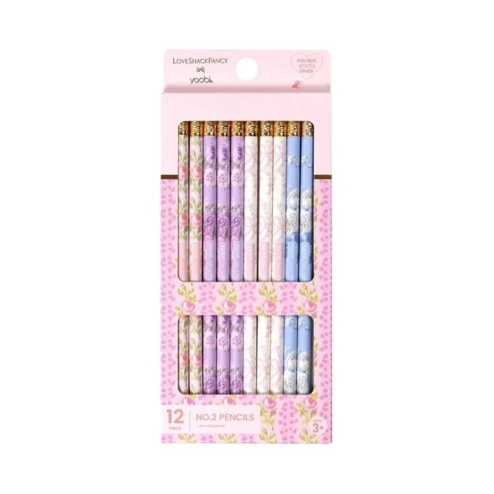 Love Shack Fancy Composition Notebook Pencil Set Blooming Heirloom Pink NEW